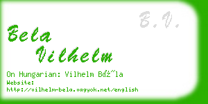 bela vilhelm business card